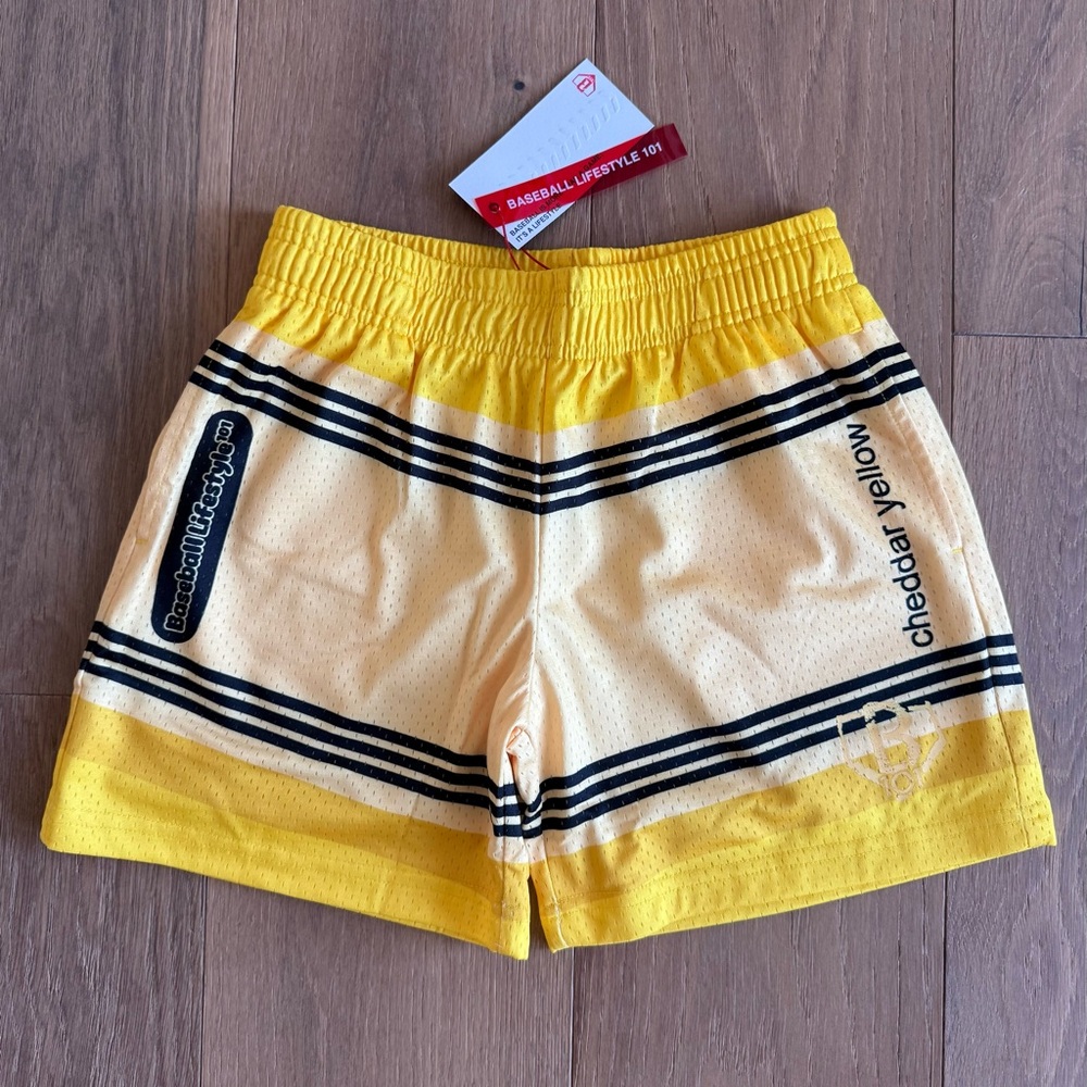 Baseball Lifestyle 101 - Crayon Youth Shorts Cheddar Yellow - YM -NEW WITH TAGS